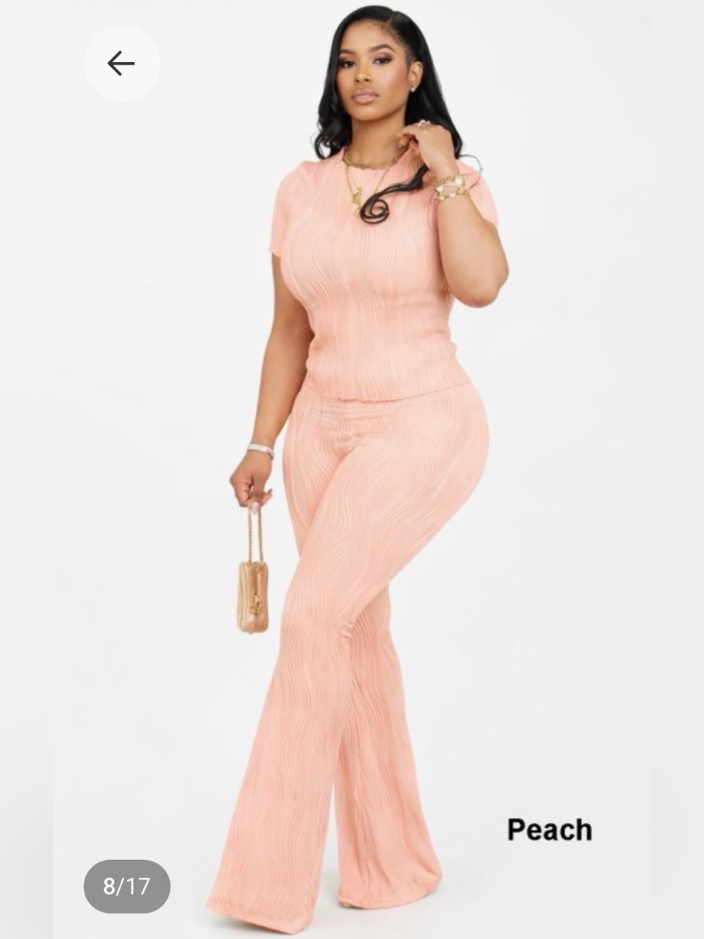 Peach Wavy Bliss Matching Lounge Set